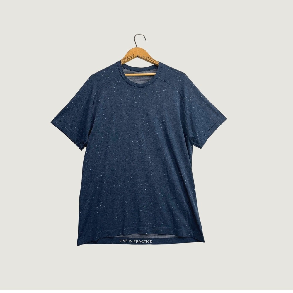Lululemon Metal Vent Tech Short Sleeve Shirt XL Navy Blue Speckled Mens Tee